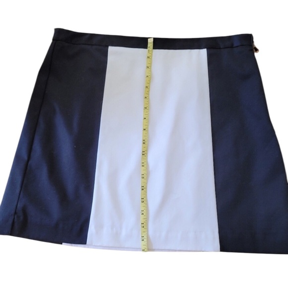 WORTHINGTON BLACK & OFF WHITE PLUS SIZE 16 COLORING BLOCKING SKIRT EXPOSED ZIP - Picture 9 of 15